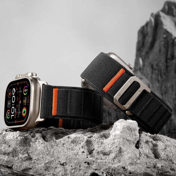 Bandletic Apple Watch Ultra 4 Esnek Naylon Kay��-Black