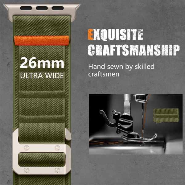 Bandletic Apple Watch Ultra 4 Esnek Naylon Kay��-Army Green