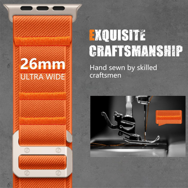 Bandletic Apple Watch Ultra 4 Esnek Naylon Kay��-Orange