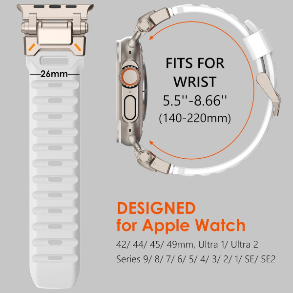 WINGLE Apple Watch Ultra 4 Silikon Kay��-Titanium