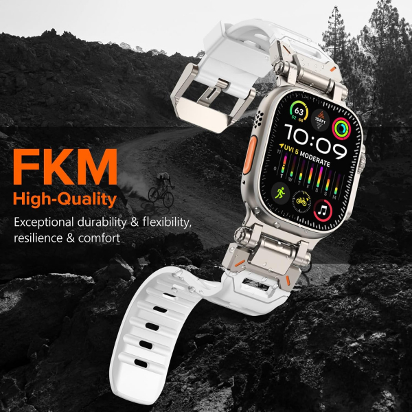 WINGLE Apple Watch Ultra 4 Silikon Kay��-Titanium
