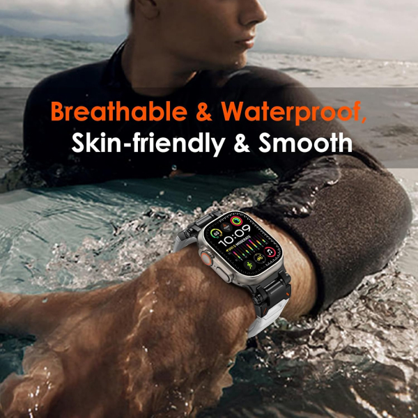 WINGLE Apple Watch Ultra 4 Silikon Kay��-Black