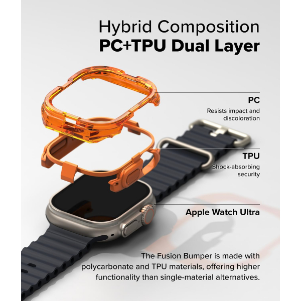 Rin gke Apple Watch Ultra 4 Bumper K�l�f-Neon Orange