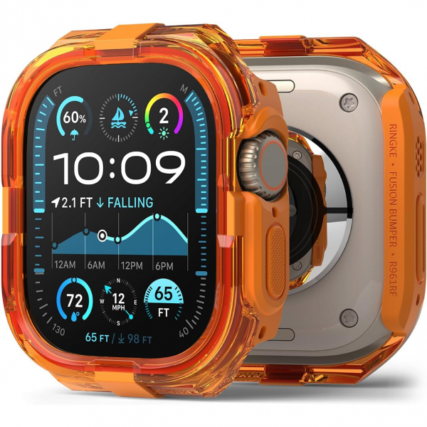 Rin gke Apple Watch Ultra 4 Bumper K�l�f-Neon Orange