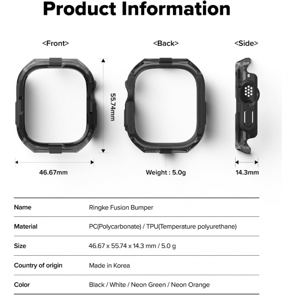 Rin gke Apple Watch Ultra 4 Bumper K�l�f-Black