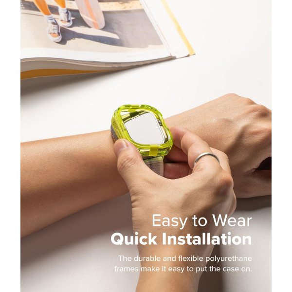 Rin gke Apple Watch Ultra 4 Bumper K�l�f-Neon Green