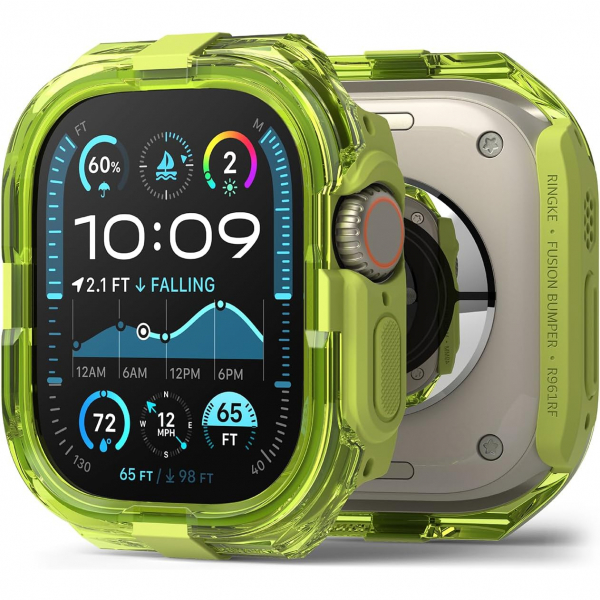Rin gke Apple Watch Ultra 4 Bumper K�l�f-Neon Green