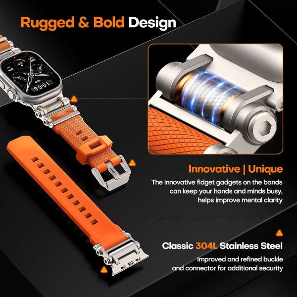 TAURI Apple Watch Ultra 4 Silikon Kay�� -Orange