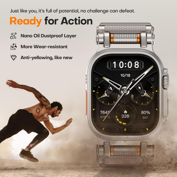 TAURI Apple Watch Ultra 4 Silikon Kay�� -Starlight