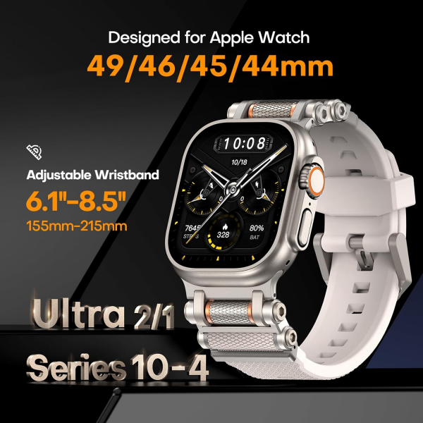 TAURI Apple Watch Ultra 4 Silikon Kay�� -Starlight