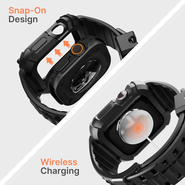Fullmosa Apple Watch Ultra 4 Silikon Kay�� -Black