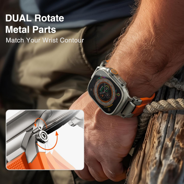 ULTIMAL Apple Watch Ultra 4 Silikon Kay�� -Titanium Orange