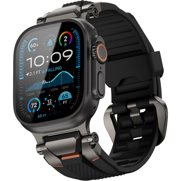ULTIMAL Apple Watch Ultra 4 Silikon Kay�� -Black Gray