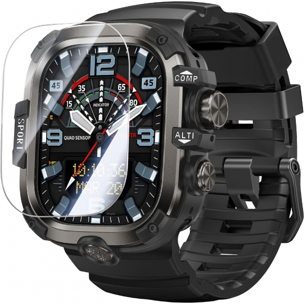 Goton Apple Watch Ultra 4 Silikon Kay��-Black