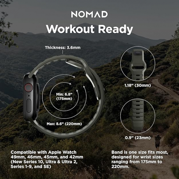 NOMAD Apple Watch Ultra 4 Sportif Kay��-Ash Green