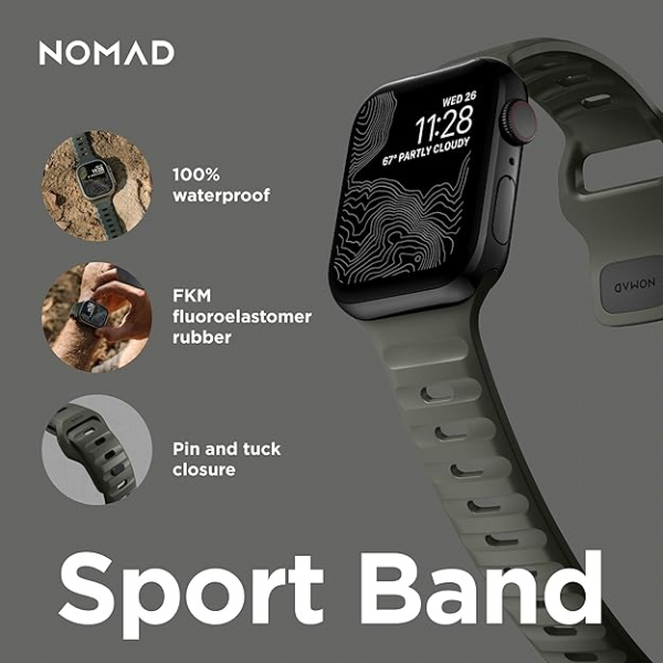 NOMAD Apple Watch Ultra 4 Sportif Kay��-Ash Green