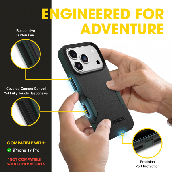 OtterBox Commuter iPhone 18 Pro Max MagSafe K�l�f-Black/Green