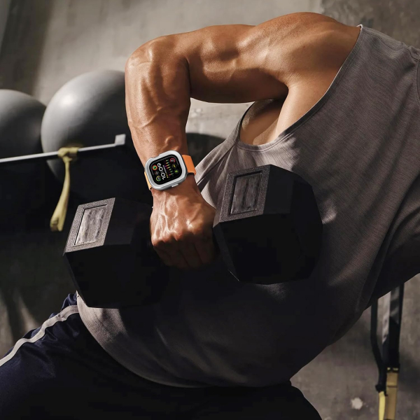 Amizee Apple Watch Ultra 4 Bumper K�l�f-Silver