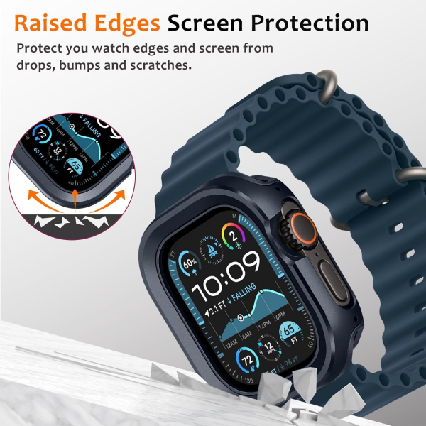 Amizee Apple Watch Ultra 4 Bumper K�l�f-Blue