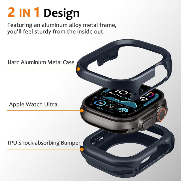 Amizee Apple Watch Ultra 4 Bumper K�l�f-Blue