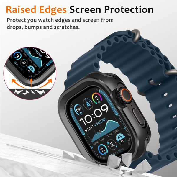 Amizee Apple Watch Ultra 4 Bumper K�l�f-Black