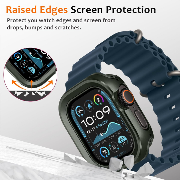 Amizee Apple Watch Ultra 4 Bumper K�l�f-Army Green
