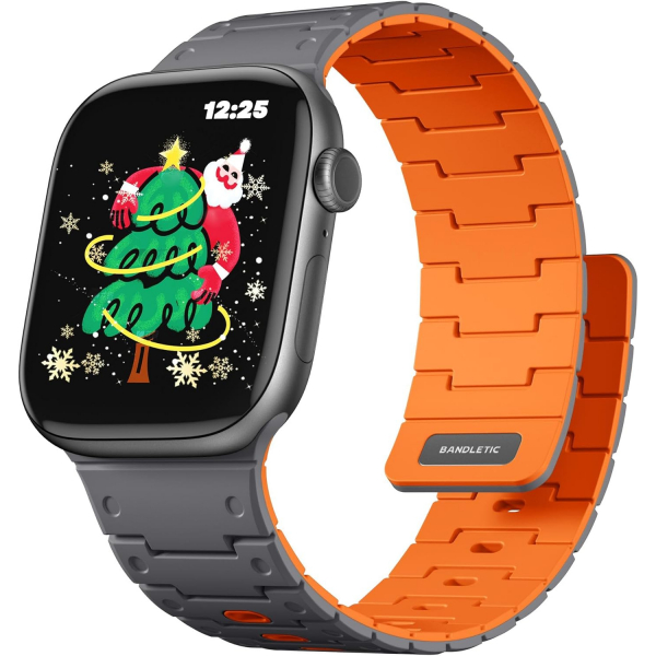 Bandletic Apple Watch 12 Silikon Kay��-Spacegray Orange