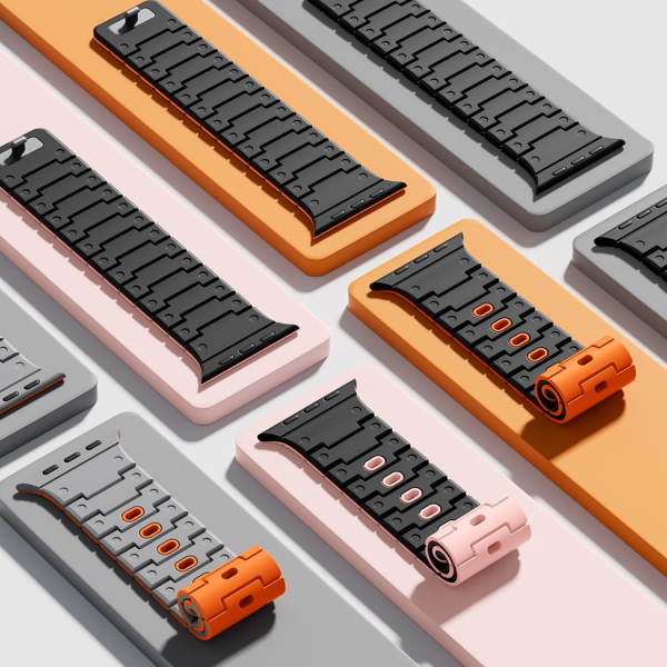 Bandletic Apple Watch 12 Silikon Kay��-Spacegray Orange