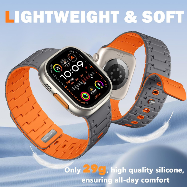 Bandletic Apple Watch 12 Silikon Kay��-Spacegray Orange