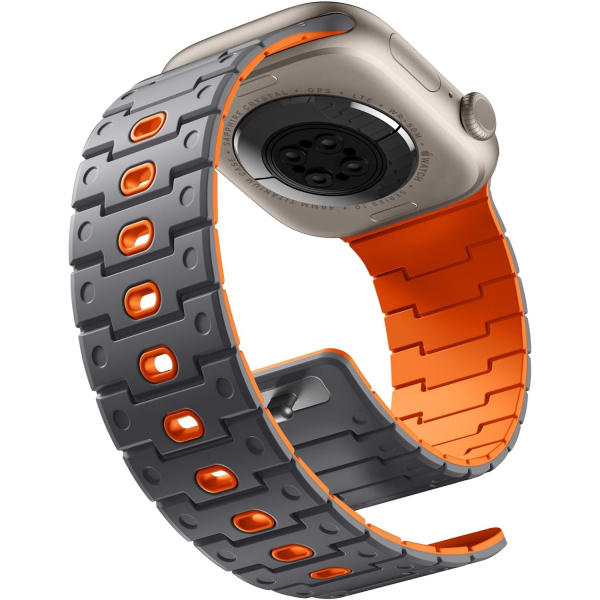 Bandletic Apple Watch 12 Silikon Kay��-Spacegray Orange