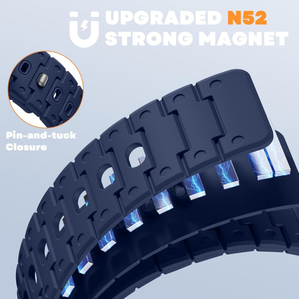 Bandletic Apple Watch 12 Silikon Kay��-Navyblue