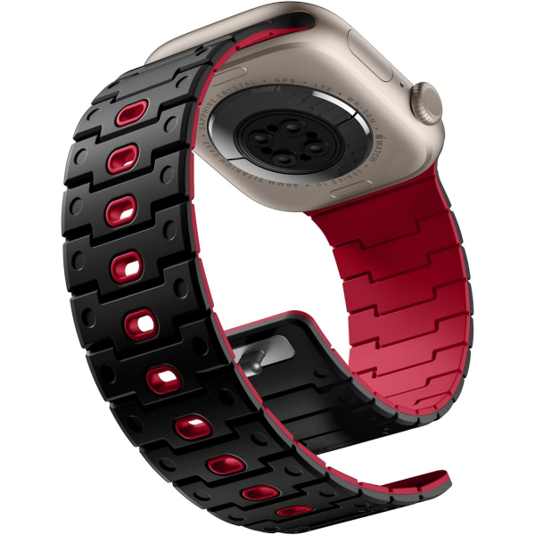 Bandletic Apple Watch 12 Silikon Kay��-Black Red