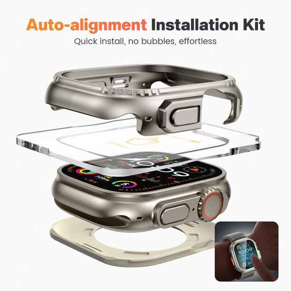 Goton Apple Watch Ultra 4 Bumper K�l�f -Natural Titanium 