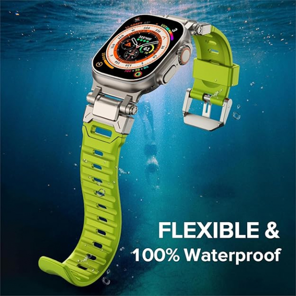 KADES Apple Watch Ultra 4 Sportif Kay�� -Yellow Green Titanium 