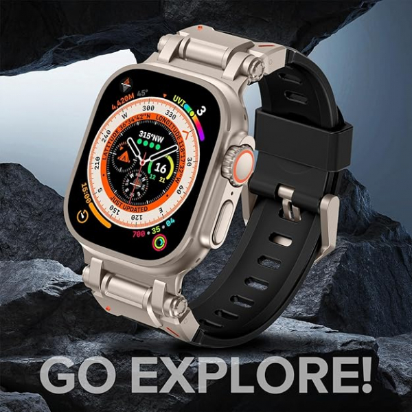 KADES Apple Watch Ultra 4 Sportif Kay�� -Yellow Green Titanium 