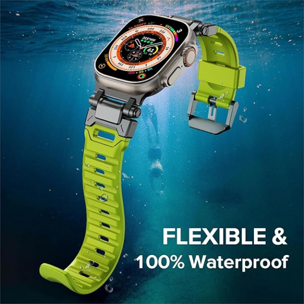KADES Apple Watch Ultra 4 Sportif Kay�� -Yellow Green Black