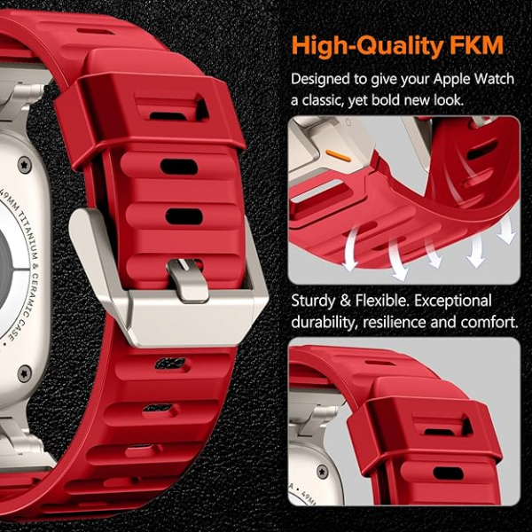 KADES Apple Watch Ultra 4 Sportif Kay�� -Red Titanium 