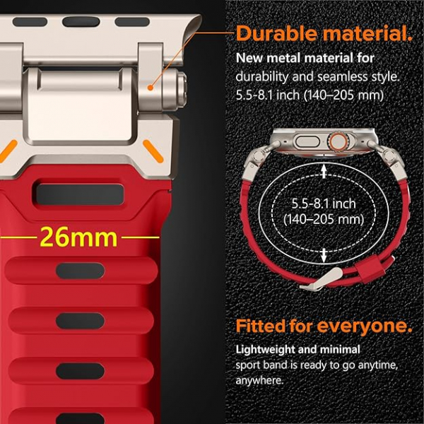 KADES Apple Watch Ultra 4 Sportif Kay�� -Red Titanium 
