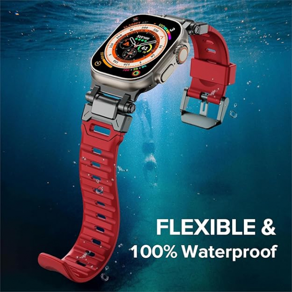 KADES Apple Watch Ultra 4 Sportif Kay�� -Red Black 