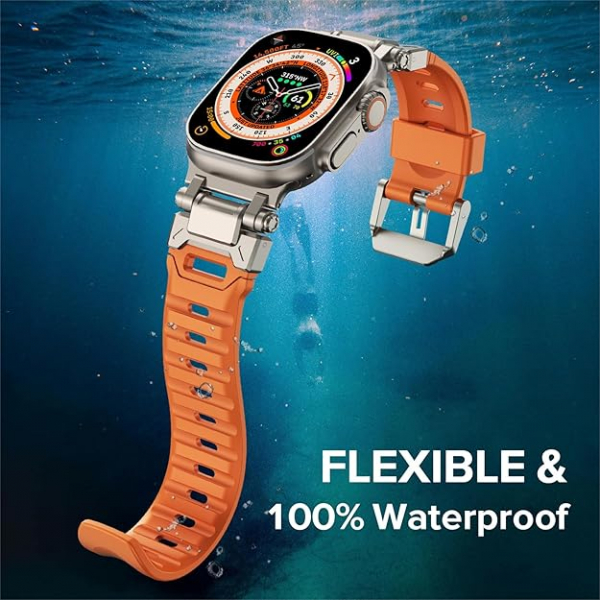 KADES Apple Watch Ultra 4 Sportif Kay�� -Orange Titanium 