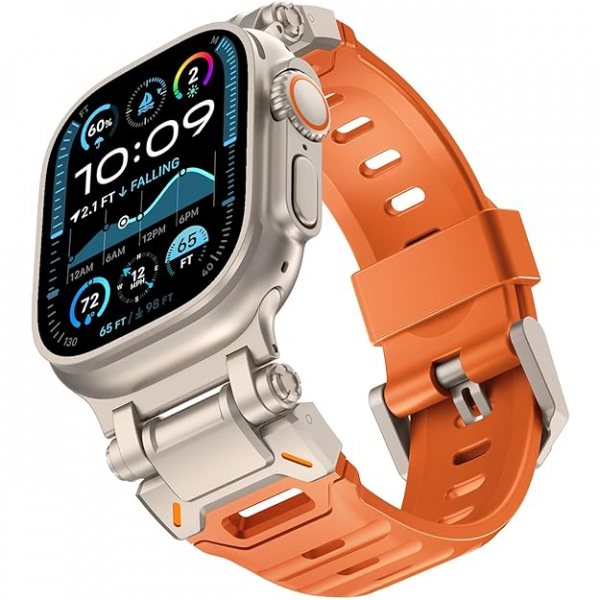 KADES Apple Watch Ultra 4 Sportif Kay�� -Orange Titanium 