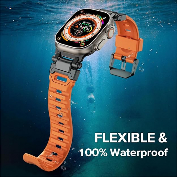 KADES Apple Watch Ultra 4 Sportif Kay�� -Orange Black 