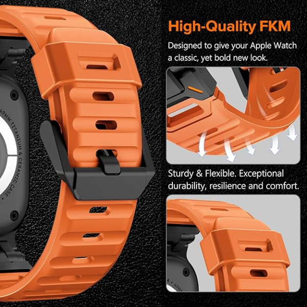 KADES Apple Watch Ultra 4 Sportif Kay�� -Orange Black 