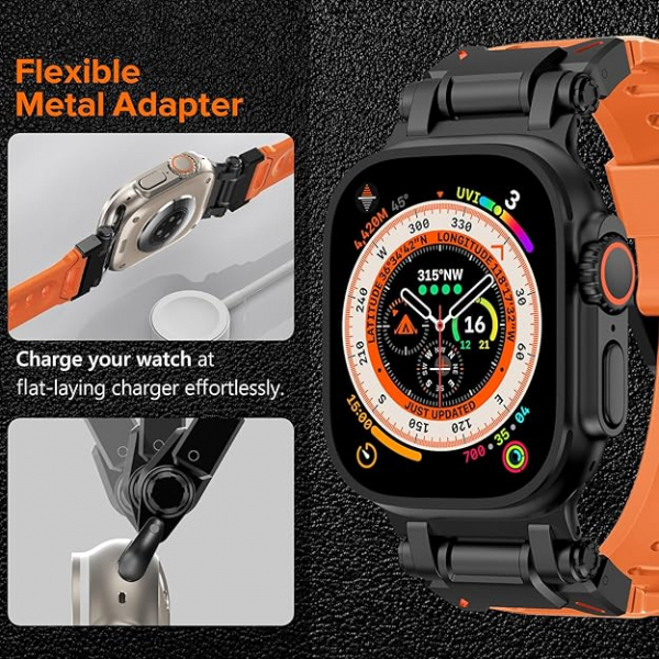 KADES Apple Watch Ultra 4 Sportif Kay�� -Orange Black 