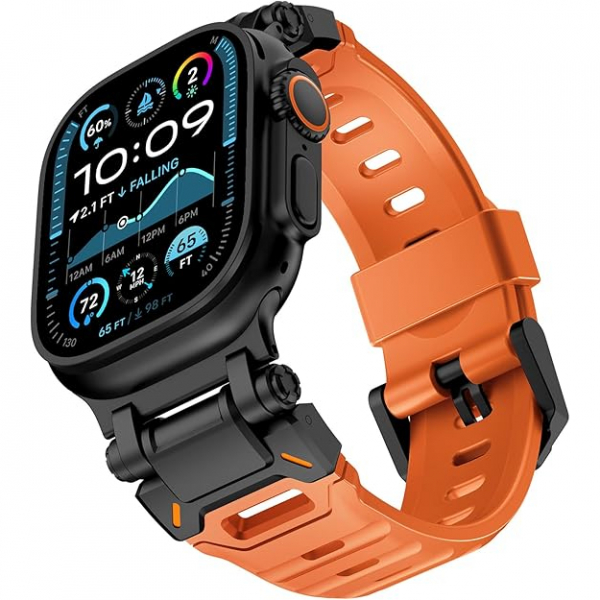 KADES Apple Watch Ultra 4 Sportif Kay�� -Orange Black 