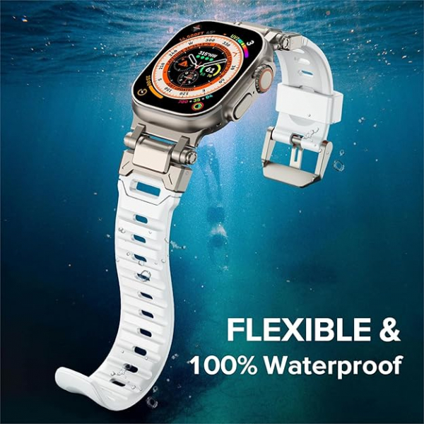 KADES Apple Watch Ultra 4 Sportif Kay�� -Glow White Titanium