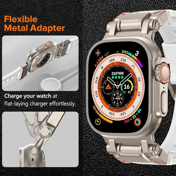 KADES Apple Watch Ultra 4 Sportif Kay�� -Glow White Titanium