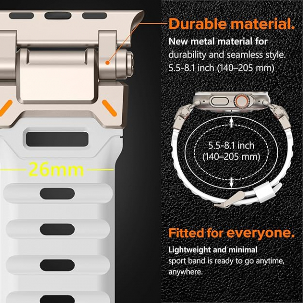 KADES Apple Watch Ultra 4 Sportif Kay�� -Glow White Titanium