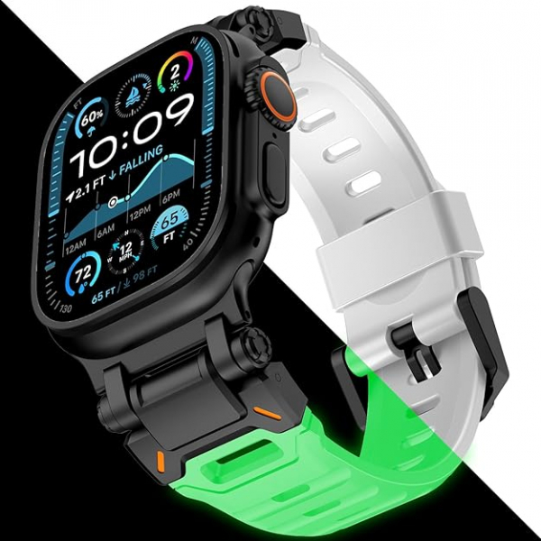 KADES Apple Watch Ultra 4 Sportif Kay�� -Glow White Black 