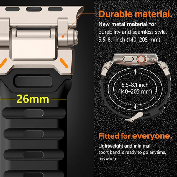 KADES Apple Watch Ultra 4 Sportif Kay�� -Black 